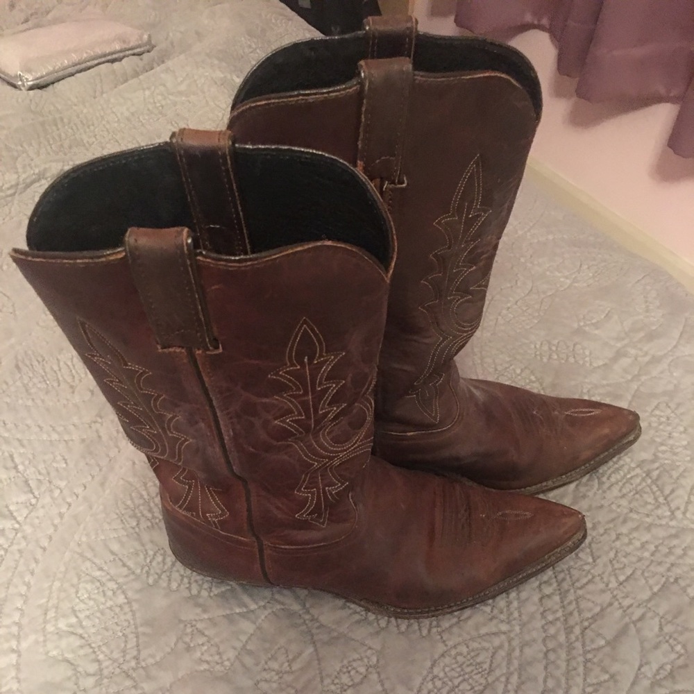 Real leather cowboy boots